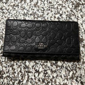 Coach Trifold Wallet - Black with Sparkle